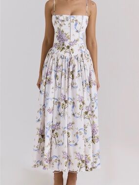 cesca vintage cream floral maxi dress House of cb dress CESCA vintage cream floral maxi dress corset
